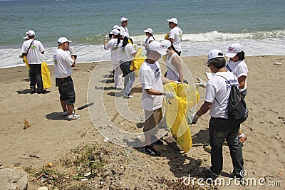 International Coastal cleanup day activity in La Guaira beach, Vargas State Venezuela Editorial Stock Photo