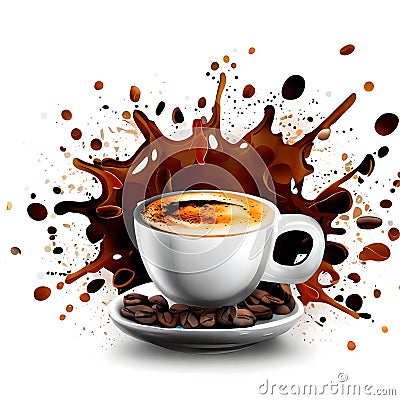 International coffee day with colorful splattered coffee element ai generated Stock Photo