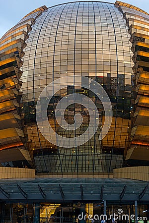 International Convention centre Hangzhou - unique gold ball Editorial Stock Photo