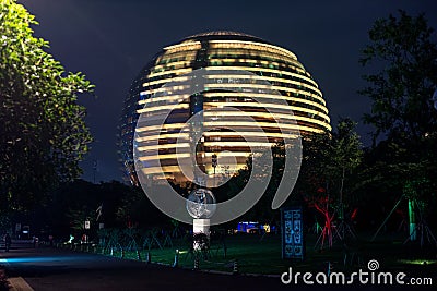 International Convention centre Hangzhou - unique gold ball Editorial Stock Photo