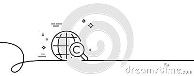 International Copyright line icon. Copywriting. Continuous line with curl. Vector Stock Photo