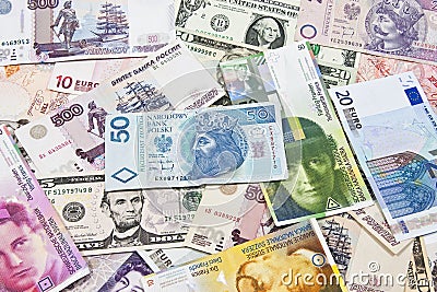 International currencies Stock Photo