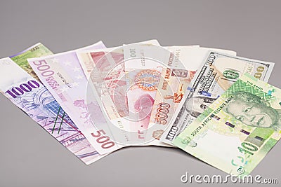International currencies Stock Photo