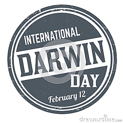 International Darwin day grunge rubber stamp Vector Illustration