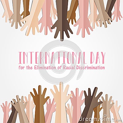 International Day for the Elimination of Racial Discrimination. Vector Illustration