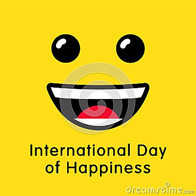 International Day of Happiness banner Vector Illustration