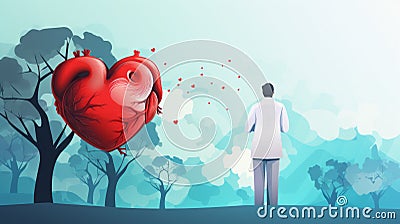 International Day of Interventional Cardiology background, copy space Stock Photo