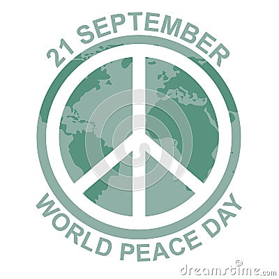 international day of peace. concept illustration with hippie sign Vector Illustration