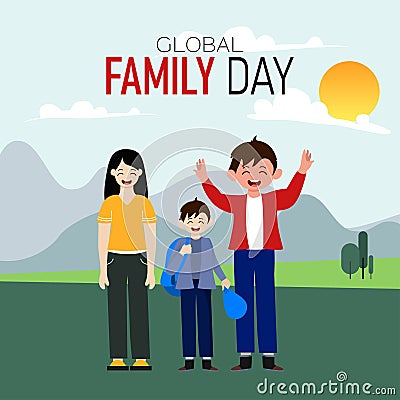 Global Family Day, Importance of Family Vector Illustration