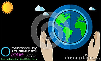 International Day for the Preservation of the Ozone Layer Vector Illustration