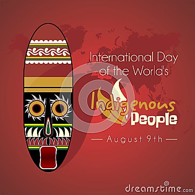 International Day of the World`s Indigenous People Vector Illustration