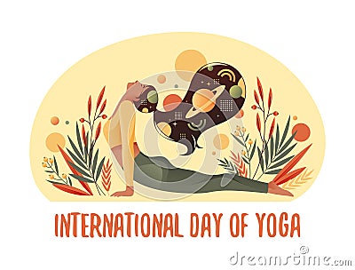 International Day of Yoga, banner or greeting card Vector Illustration