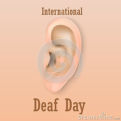International deaf day concept background, realistic style Vector Illustration