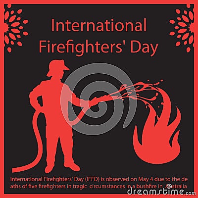 International Firefighters` Day. Vector Illustration