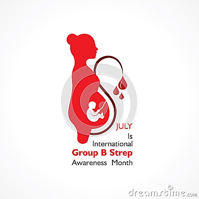 International Group B Strep Throat Awareness Month observed in JULY Vector Illustration