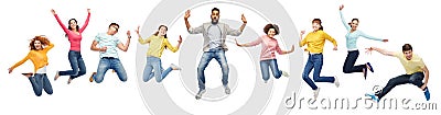 International group of happy people jumping Stock Photo