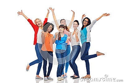 International group of happy smiling women Stock Photo