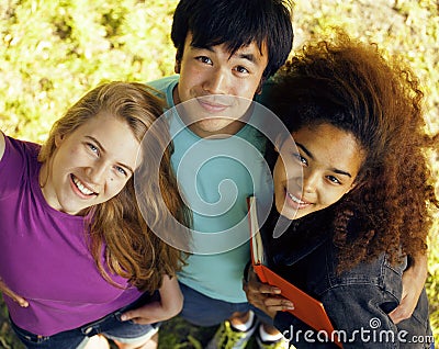 International group of students close up smiling Stock Photo