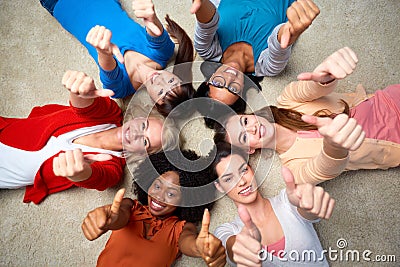 International group of women showing thumbs up Stock Photo