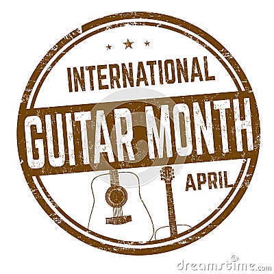 International guitar month sign or stamp Vector Illustration