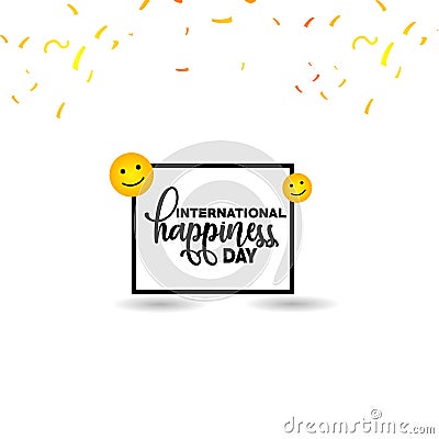 International Happiness Day Vector Template Design Illustration Vector Illustration