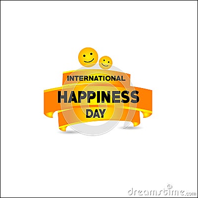 International Happiness Day Vector Template Design Illustration Vector Illustration