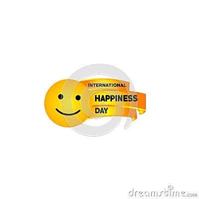 International Happiness Day Vector Template Design Illustration Vector Illustration