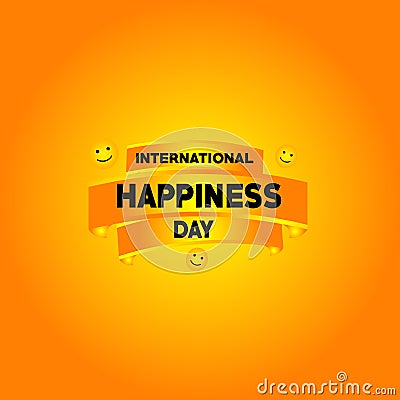 International Happiness Day Vector Template Design Illustration Vector Illustration