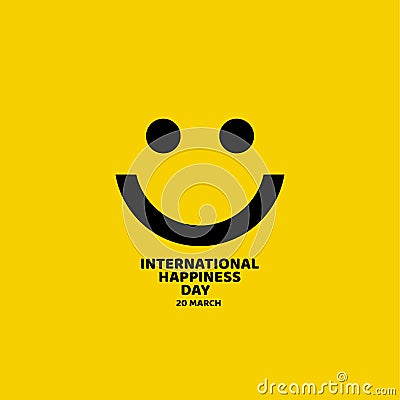 International Happiness Day Vector Template Design Illustration Vector Illustration