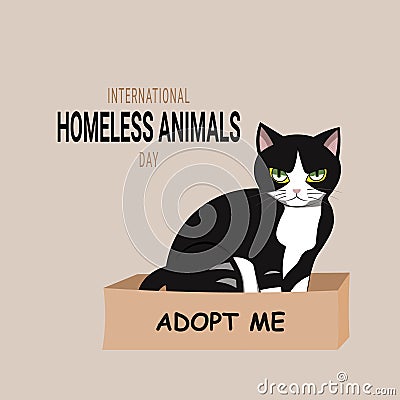 International Homeless Animals Day background Vector Illustration