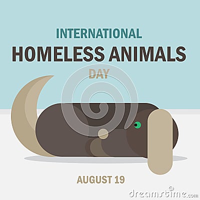 International Homeless Animals Day Vector Illustration