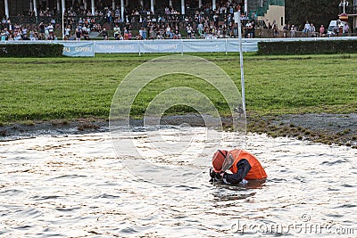 International Horse Racing with fences Editorial Stock Photo