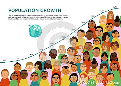 International Human Faces Infographics Vector Illustration