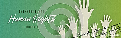 Human Rights Month card of people hands Vector Illustration