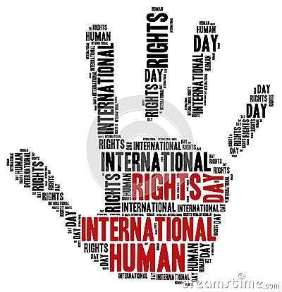 International Human Rights Day. Cartoon Illustration