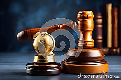 International Justice Day July 17. Legal social justice concept. Vector art of judicial gavel court hammer isolated on black Cartoon Illustration