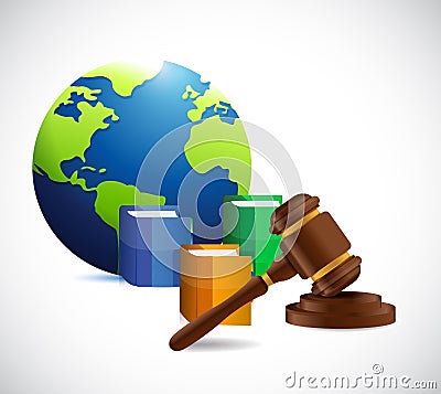 International law. legal concept illustration Cartoon Illustration