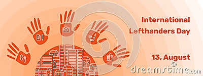 Lefthanders Day vector illustration for web, print Vector Illustration