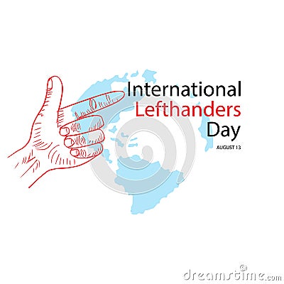 International lefthanders Day. August 13 Vector Illustration