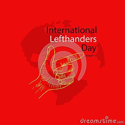 International lefthanders Day. August 13 Vector Illustration