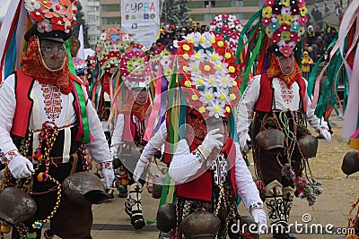 International masquerade festival Surva in Pernik, Bulgaria Editorial Stock Photo