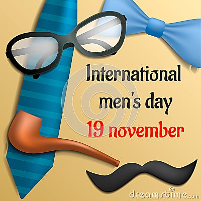 International mens day concept background, realistic style Vector Illustration