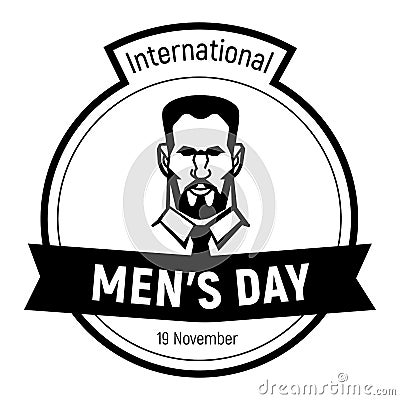 International mens day face icon, simple style Vector Illustration