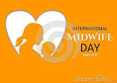 International Midwife Day, greeting card or banner Cartoon Illustration