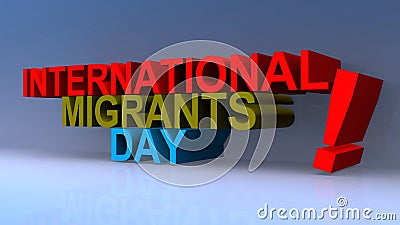 International migrants day on blue Stock Photo