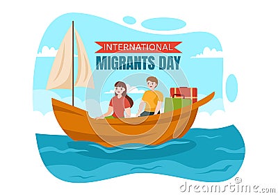 International Migrants Day Vector Illustration on 18 December with Immigration People and Refugee Vector Illustration