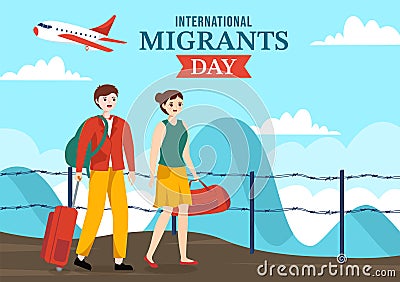 International Migrants Day Vector Illustration on 18 December with Immigration People and Refugee Vector Illustration