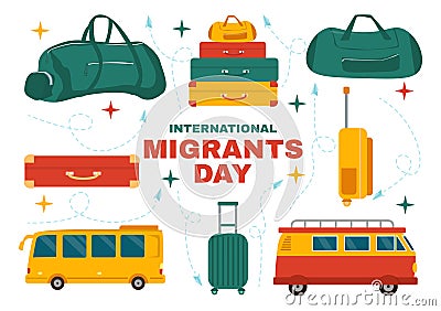 International Migrants Day Vector Illustration on 18 December with Immigration People and Refugee Vector Illustration