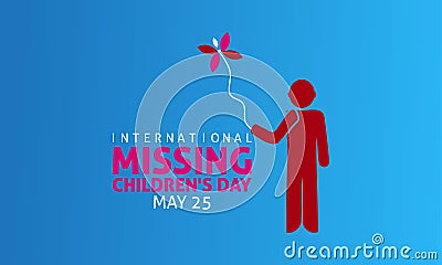 International Missing Children`s Day Prevention and awareness Vector Concept. Banner, Poster International Missing Children`s Da Vector Illustration