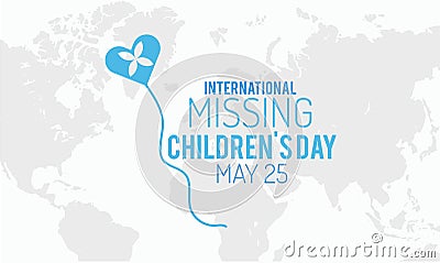 International Missing Children`s Day Prevention and awareness Vector Concept. Banner, Poster International Missing Children`s Da Vector Illustration